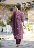 Printed Cotton Lurex Kurta Palazzo Dupatta Set