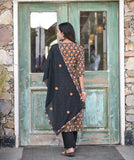 Printed Cotton Lurex Kurta Palazzo Dupatta Set