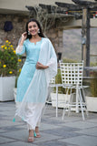 Printed Cotton Kurta Palazzo and Dupatta Set