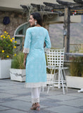 Printed Cotton Kurta Palazzo and Dupatta Set