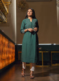 Emerald Straight Embroidered Pintuck Kurta & Palazzo Set