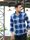 Indigo Clamp Dyeing Cotton Shirt