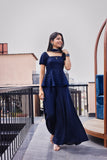 Sapphire Peplum Top and Palazzo Dupatta Set