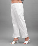 White Cotton Pleated Palazzo