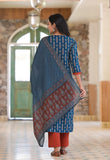 Cobalt Blue Embroidery Detailed Kurta Set