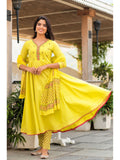 Aesthetic Yellow Embroidery Kurta Suit Set