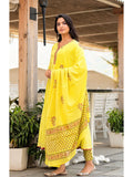 Aesthetic Yellow Embroidery Kurta Suit Set