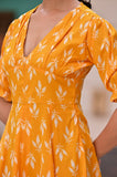 Sunshine Yellow Classy Cotton Dress