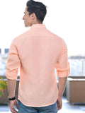 Peach Linen Embroidery Shirt