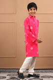 Boys Pink Bandhani Cotton Sustainable Kurta