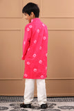 Boys Pink Bandhani Cotton Sustainable Kurta