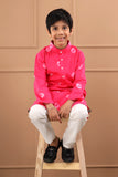 Boys Pink Bandhani Cotton Sustainable Kurta