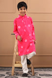 Boys Pink Bandhani Cotton Sustainable Kurta