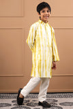 Boys Cotton Sustainable Shibori Yellow Kurta