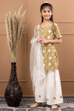 Girls Pure Cotton Leafy Green Sustainable Sharara Set
