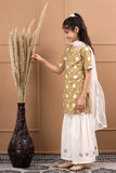 Girls Pure Cotton Leafy Green Sustainable Sharara Set