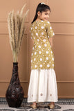 Girls Pure Cotton Leafy Green Sustainable Sharara Set