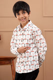 Boys Hand Block Cotton White Sustainable Shirt