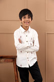 Boys Hand Block Cotton White Sustainable Shirt