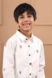 Boys Hand Block Cotton White Sustainable Shirt