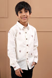 Boys Hand Block Cotton White Sustainable Shirt