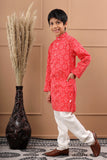 Boys Pink Bandhani Cotton Sustainable Kurta