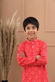 Boys Pink Bandhani Cotton Sustainable Kurta