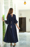 Peppy Blue Embroidered Rayon Dress  Hatheli