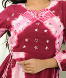 Splash Of Pink Hues Maxi Cotton Dress  Hatheli