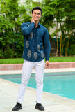 Blue Hand Block Printed Shirt