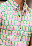 Pure Hand Block Pineapple Print Shirt