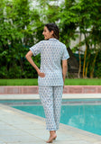 Penguin Print Hand Block Cotton Night Suit