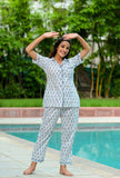 Penguin Print Hand Block Cotton Night Suit