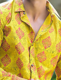 Pure Hand Block Motif Print Shirt