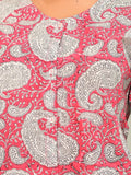 Pink Paisley Printed Hand Block Night Suit