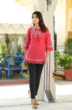Geometric Embroidered Cotton Top Detailed With Cotton Lace