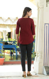 Floral Embroidered Cotton Top detailed with hand work  Hatheli