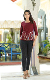 Floral Embroidered Cotton Top detailed with hand work  Hatheli