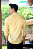 Yellow Satin Hand Paint Shirt