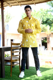 Mustard Bandhani Cotton Kurta