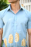 Blue Cotton Hand Paint Shirt