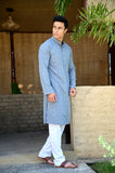 Grey Embroidered Georgette Kurta