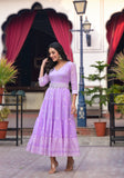 Printed Tiered Anarkali Embellished With Hand Work