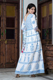 Hand Block Printed Cotton Embellished Dress