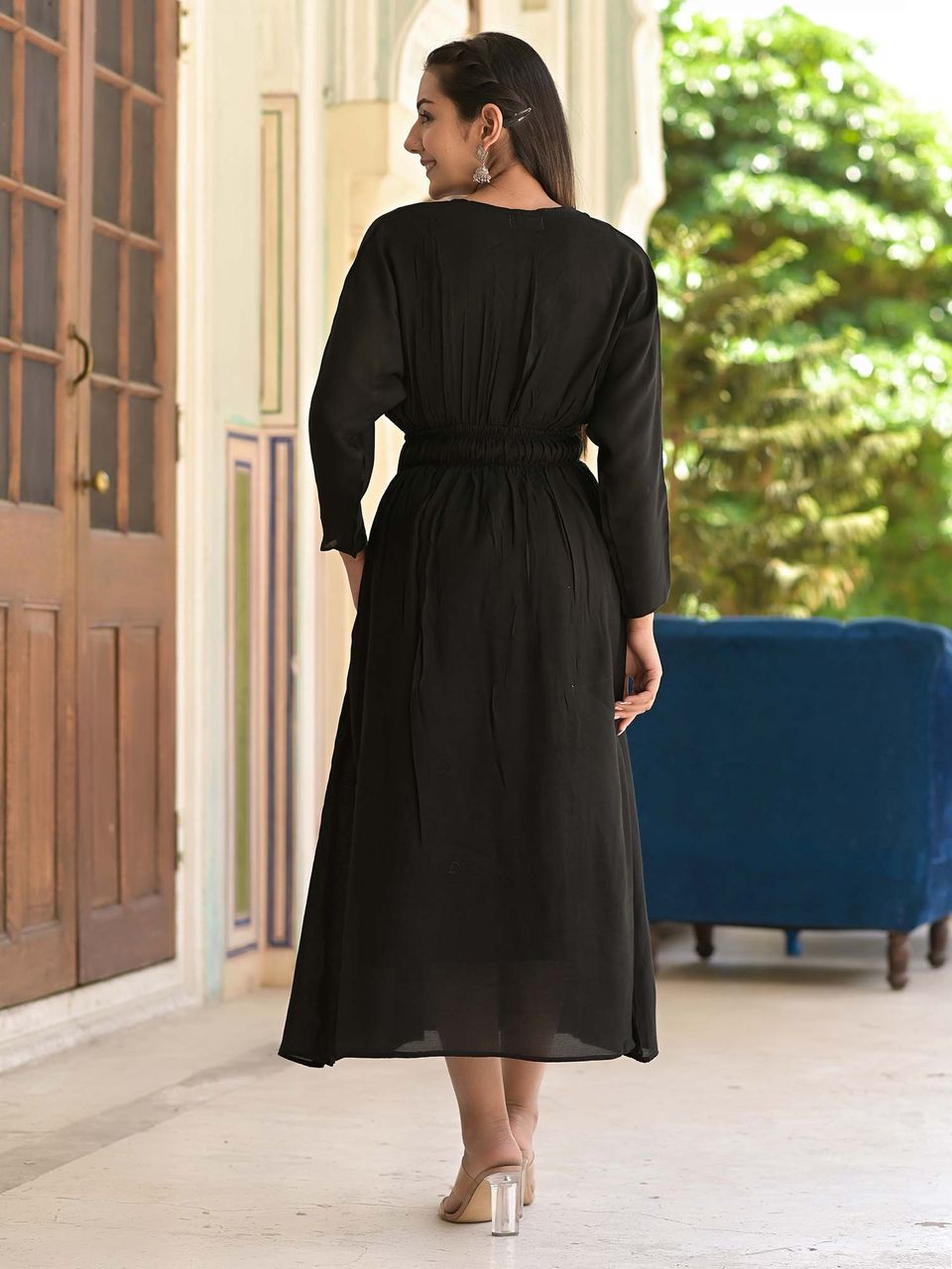 Ebony Black Muslin Dress