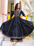 Blissful Black Heavy Anarkali Suit Set