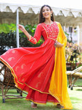 Ravishing Red Gota Patti Anarkali Suit Set