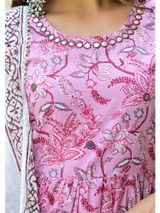 Pink Embroidered Kurta Sharara Suit Set