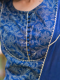 Royal Blue Block Print Sharara Suit Set